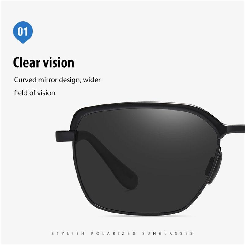 AORON Metal Frame Polarized Sunglasses Classic Black Sport Driving Fishing Glasses UV400 Anti Glare Sunglasses