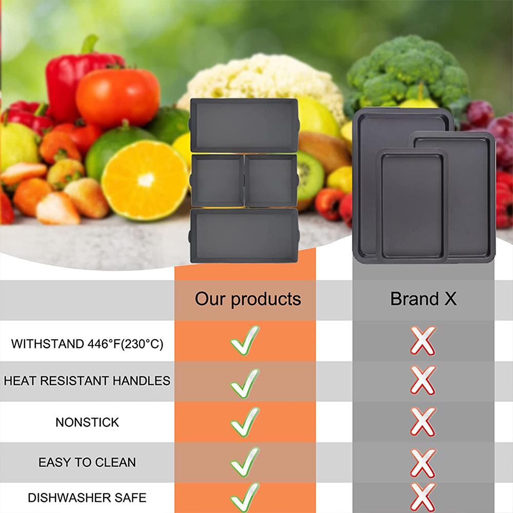 Air Fryer Silicone Baking Pan Nonstick Sheet Pan Dividers Cooking Bakeware Accessories Reusable Baking Trays For Oven Safe