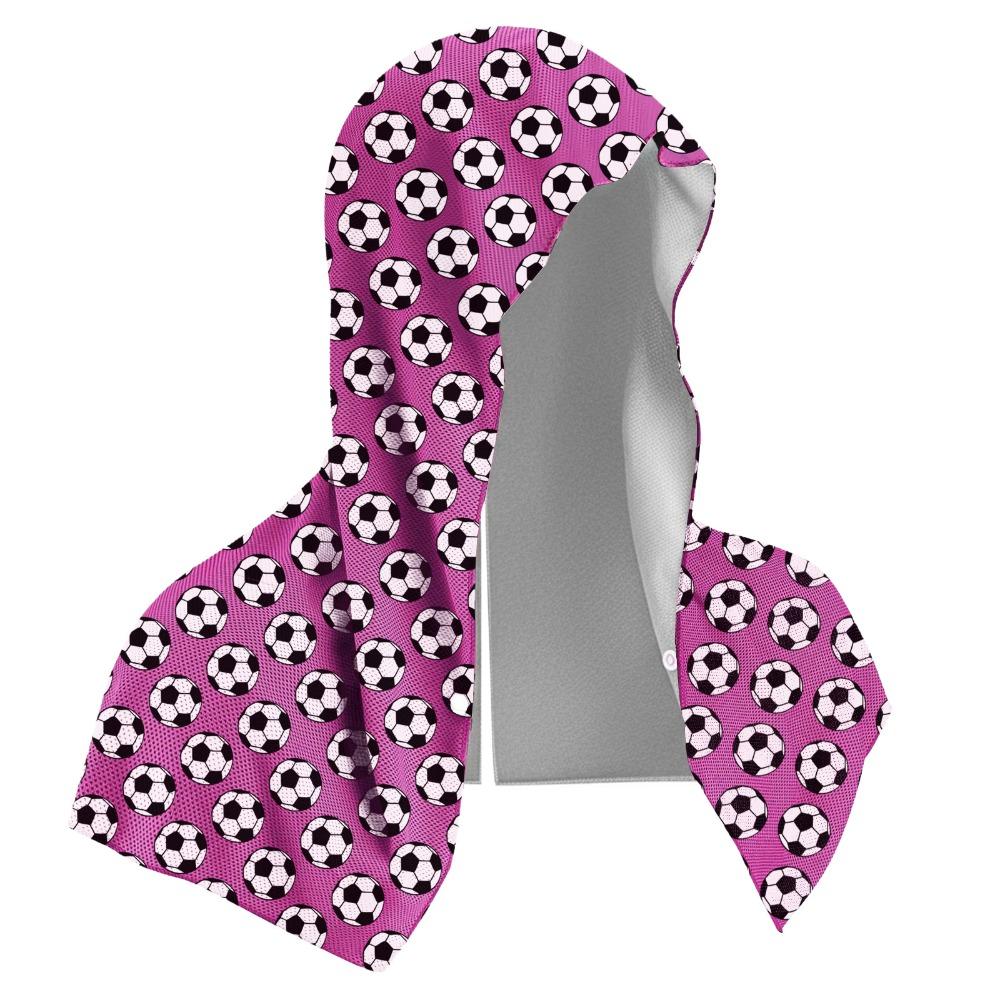Football Pattern Cool Towel Cool Neck with Buttons Sun Protection Towel Breathable Ice Cool Cap