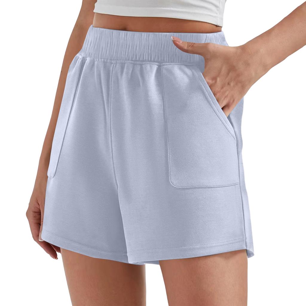 Women's Loose Fit Casual Athletic Shorts Elastic Waistband Side Pockets Lightweight Breathable Fabric Suitable for Outdoor Activities