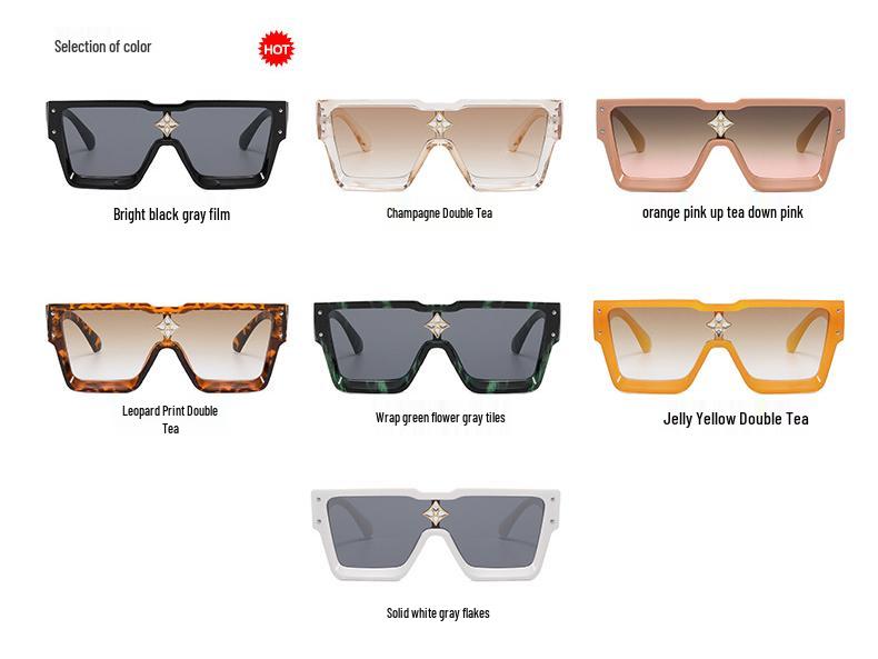 2022 Rhinestone Trend Large Frame Women's One-Piece Sunglasses