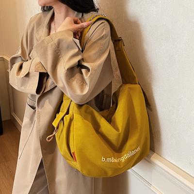 Mehrere Taschen Brief Stickerei Tasche Damen Vintage Umhängetasche