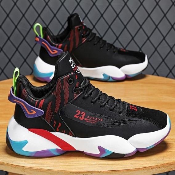 New men's shoes 2025 spring high-top basketball shoes, sports shoes, student running shoes, breathable, non-slip and wear-resistant casual shoes