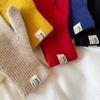 Simple earth-colored wool gloves knitted gloves women's autumn and winter warm advanced relaxation short gloves
