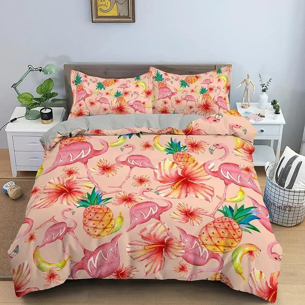 Cartoon Pineapple Duvet Cover Cute Tropical Fruit Pineapple Bedding Set Twin for Girl Teen Delicious Summer Food Comforter Cover
