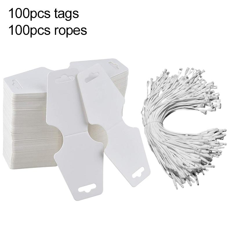 100pcs/lot Foldable Display Cards with Rope Kraft Paper Bracelet Necklace Retail Cardboard Packaging Tags for DIY Jewelry TMZ