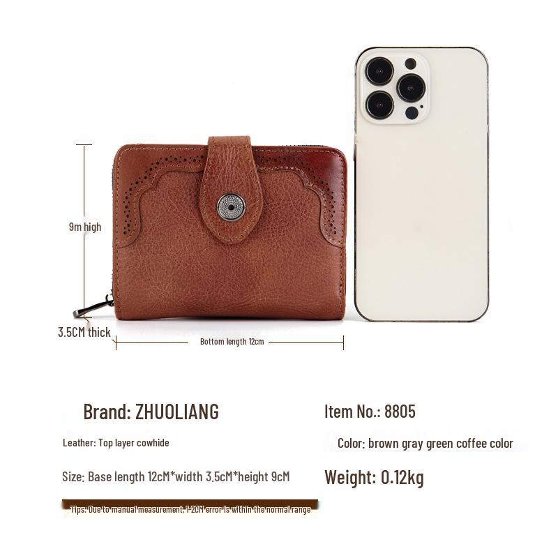 Women's Vintage Cowhide Wallet - Multi-functional Coin & Card Holder