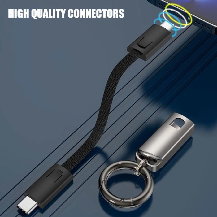 Phone Lanyard Data Cable Quick Charging PD65W USB C To Type C Short Cable 16CM with Keychain Hook Efficient Power Supply