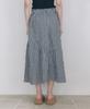 Raphael Sorob Check Shirred Skirt