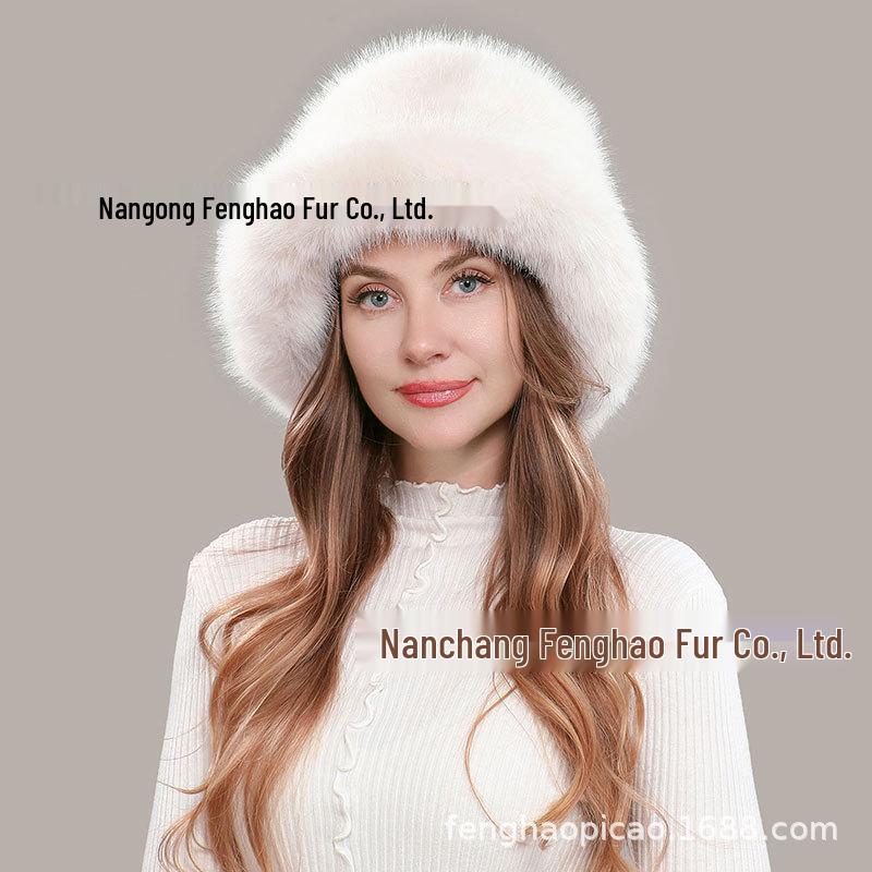 Women's Fluffy Faux Fur Winter Bucket Hat with Ear Protection - European American Fashion