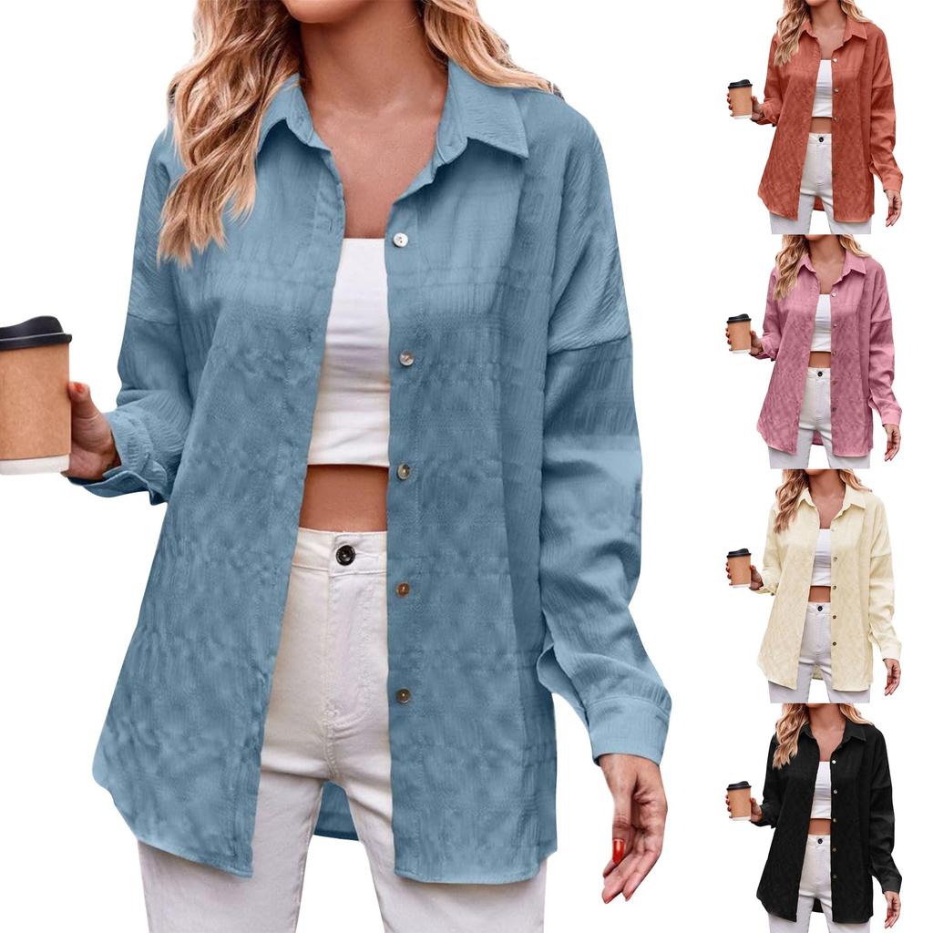 Women's Casual And Fashionable Bubble Loose Checkered Shirt Top Checkered Shirt Top