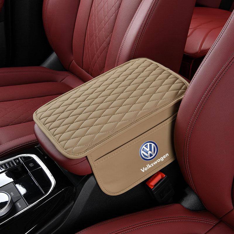 1Pcs Leather Car Armrest Mat Tissue Boxes Height Pad Armrest Box For Volkswagen Golf-5 6 7 MK6 Jetta Lavida Polo Tiguan Passat B5 B6 B7