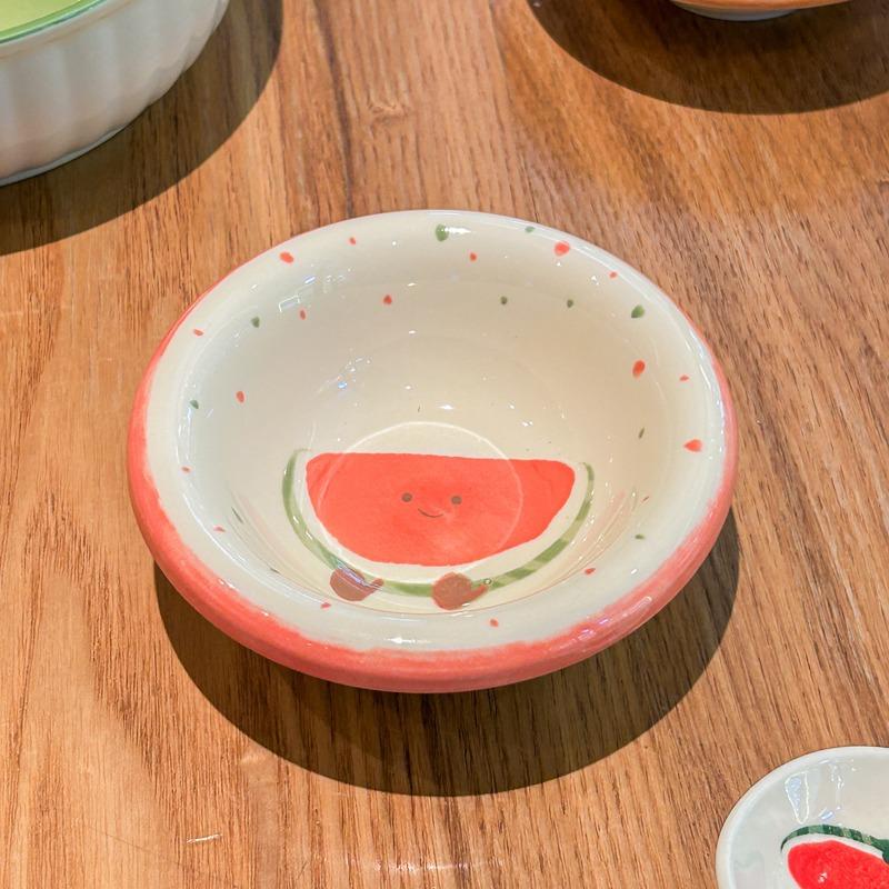 

Cute Painted Ceramic Bowls for Daily Use Fun Food Designs Ideal for Dessert and Snack Home Kitchen Tableware