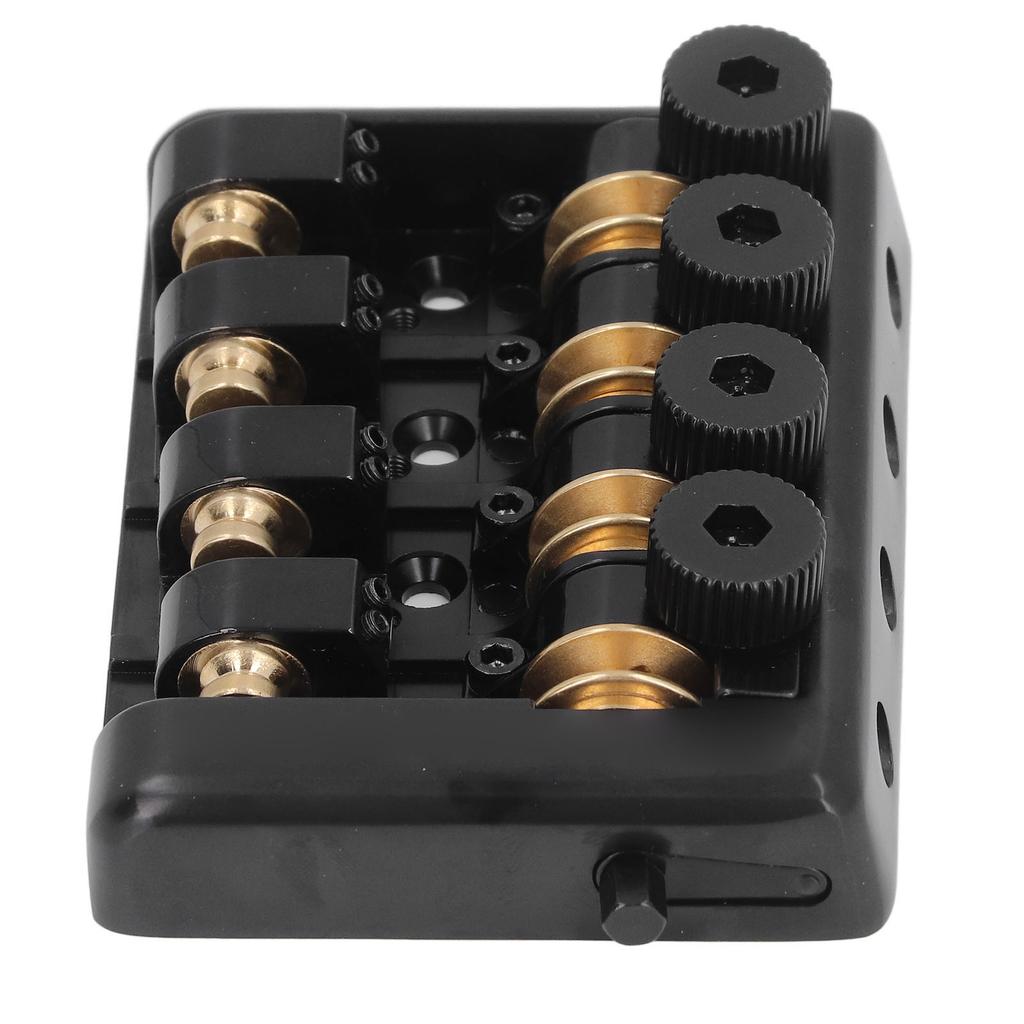 4 String Headless Electric Bass Bridge Zinc Alloy Brass Bridge Replacement with String Lock Black