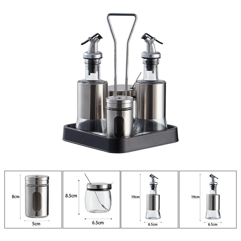 Jingmingda Glass Spice Jar Set with Storage Box