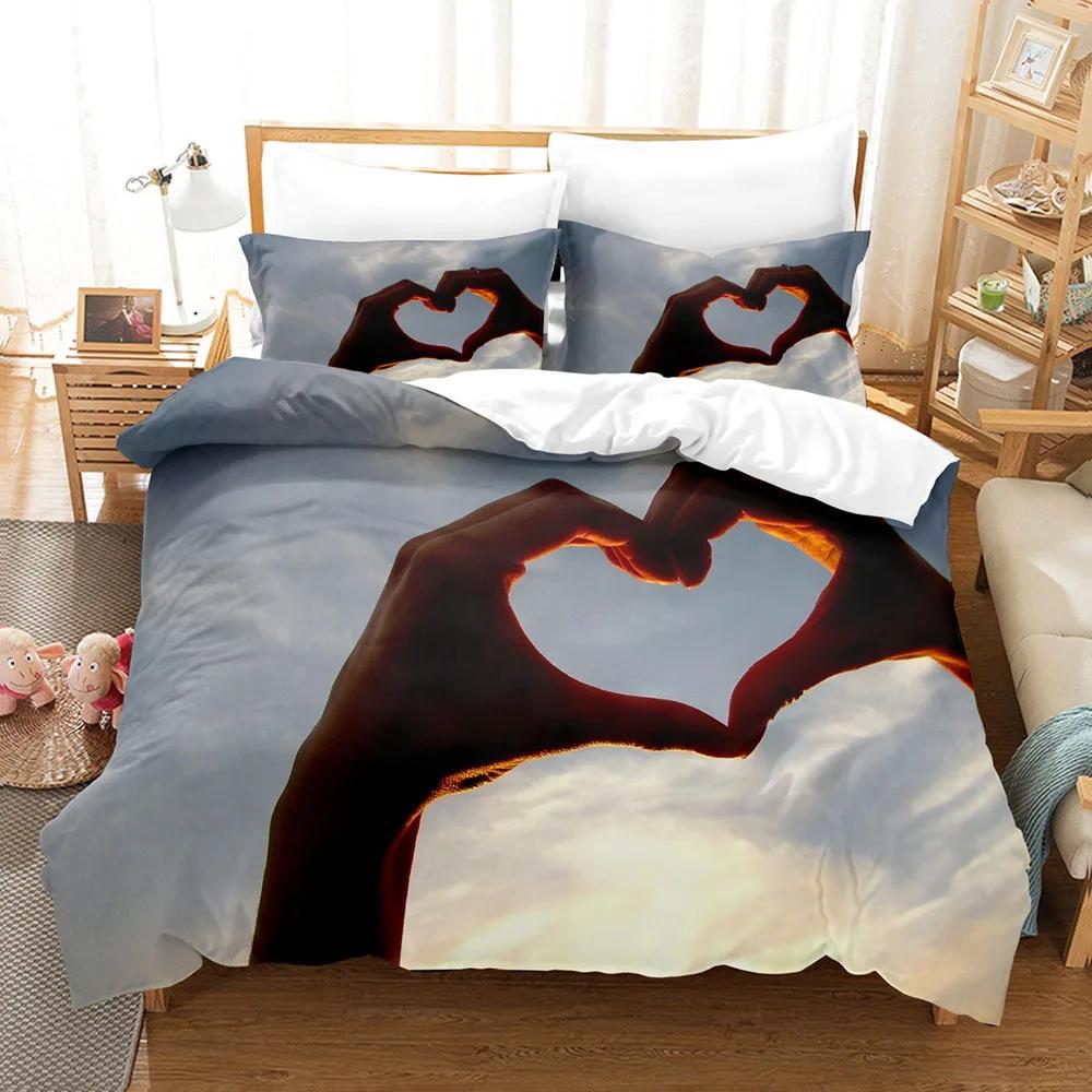 Eller Yorgan Kılıfı Seti 3D Baskı Siyah Beyaz Yağmur Parmak Polyester Yorgan Kılıfı King Queen Boyut Erkek Kız Genç Yatak Takımı için