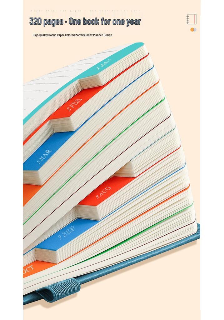 2027 English Strap-Bound Planner: 365-Day Time Management Notebook
