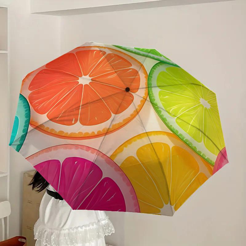 1pc Citrus Slices Automatic Open/Close Umbrella, Formal Events - Ideal Gift for Family or Friends, Outdoor Accessory Yy251211226
