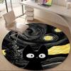 1pc Starry Night Cat Office Round Area Rug, Under Office Chairs Bedroom Living Room Home Decor, Room Deco