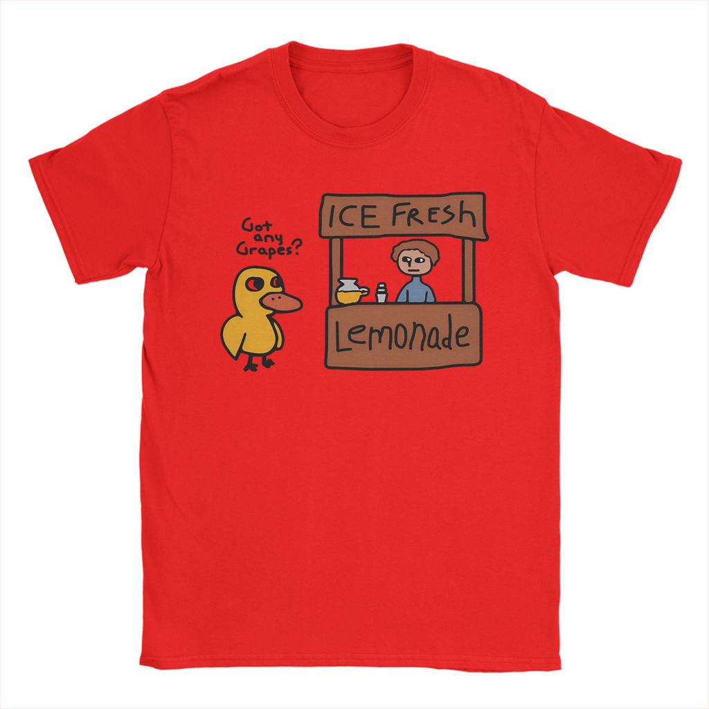 Novelty Got Any Grapes T-Shirts Men Round Neck Pure Cotton T Shirt Funy Cute Duck Song Short Sleeve Tee Shirt Plus Size Clothing