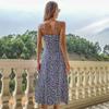 Summer Elegant Floral Suspender Skirt Slim Fit Split Printed Dress