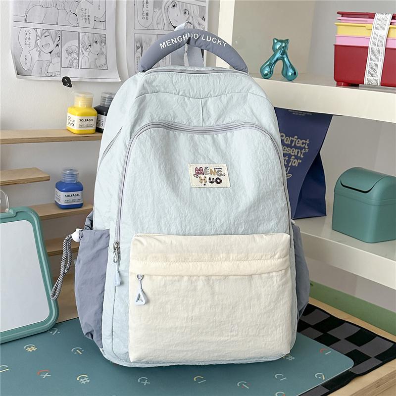 Junior High School Student Schoolbag Women's Backpack Color Contrast Backpack