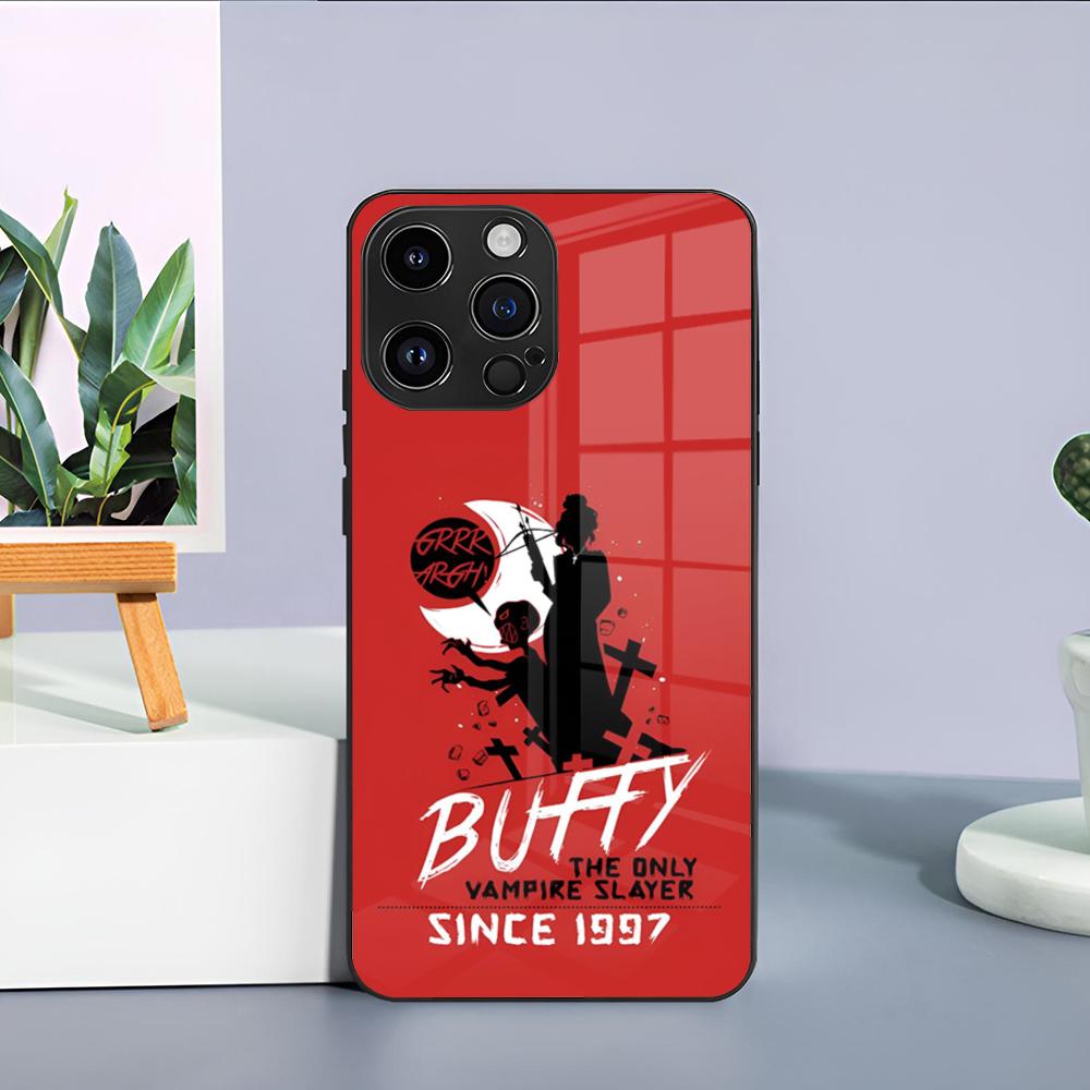 B-Buffy The V-Vampire Slayer Phone Case For IPhone 15 Pro Max 14 Pro 12 11 13 Mini X XR XS 16 Plus SE 2020 Glass Back Cover