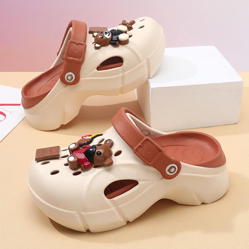 Fashion two-color high-heeled eva hole shoes for women to wear platform tide sandals garden shoes