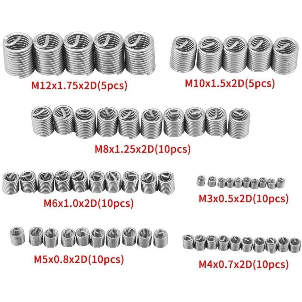 

Набор для ремонта резьбы из нержавеющей стали, 60 шт., с M3 M5 M6 M8 M10