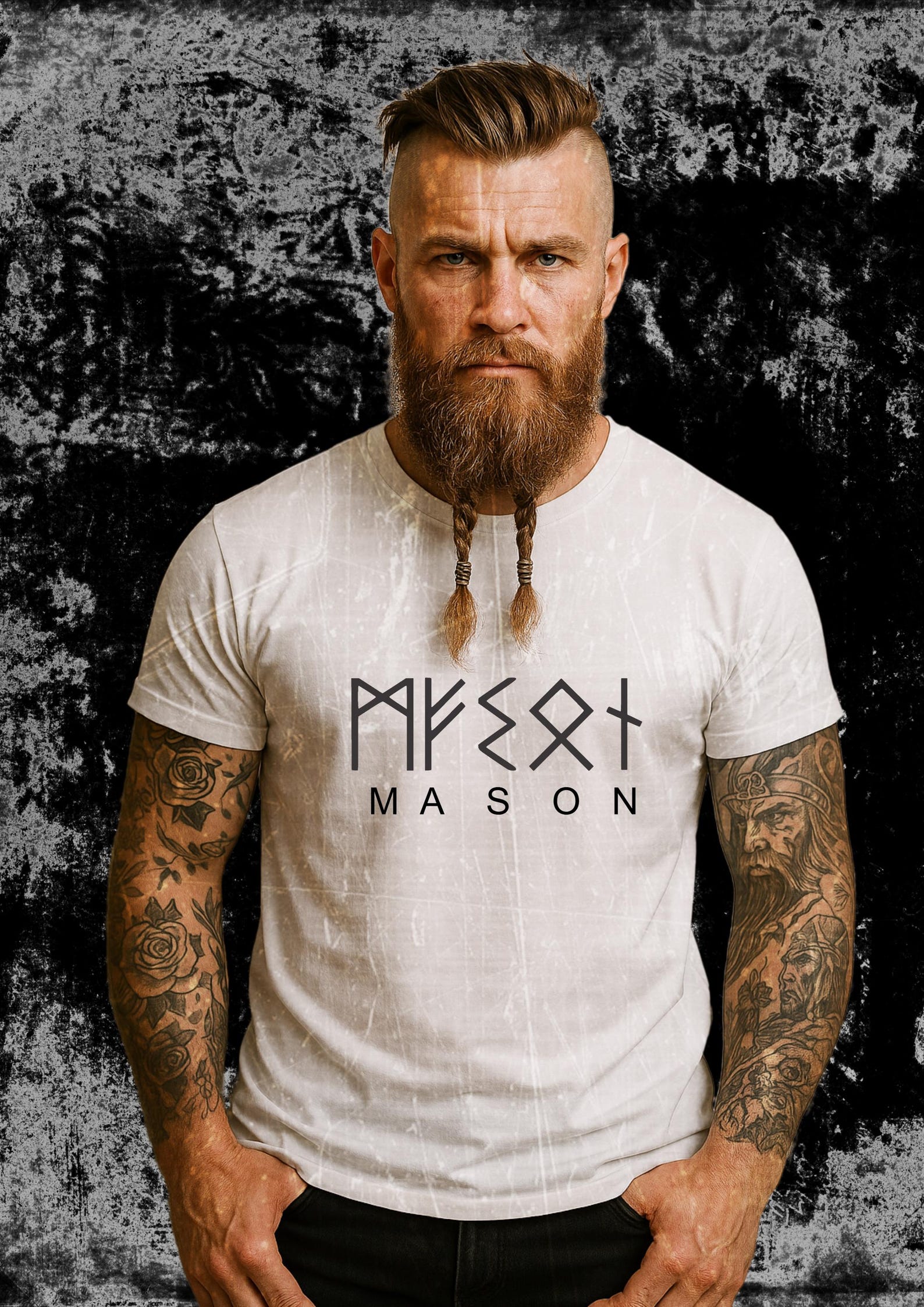 Personalised Viking Runes T-Shirt – Have Your Name in Viking Runico Runes, Custom Norse Tee, Unisex Mythology-Inspired Apparel, S