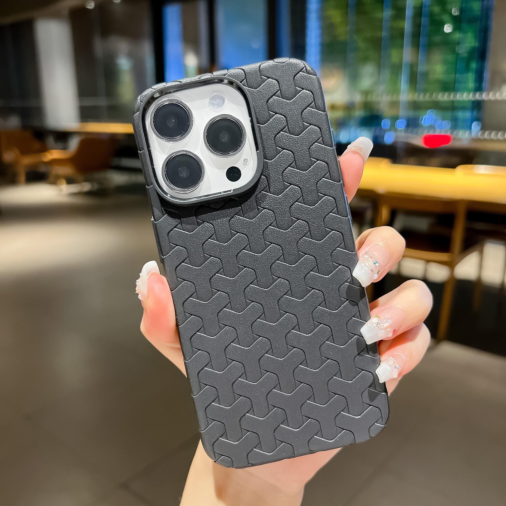 

Трехмерный узор «собачий зуб», подходящий для чехла для телефона Apple Ip15, плетеный узор Y-образной формы, защитный чехол из ТПУ для Apple 16 с теплоотводом Huawei Mate60 Pro