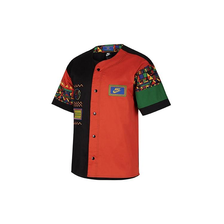 Nike Geometry Pattern Splicing Design Short Sleeve Jacket Black Men s CU4206-010 S