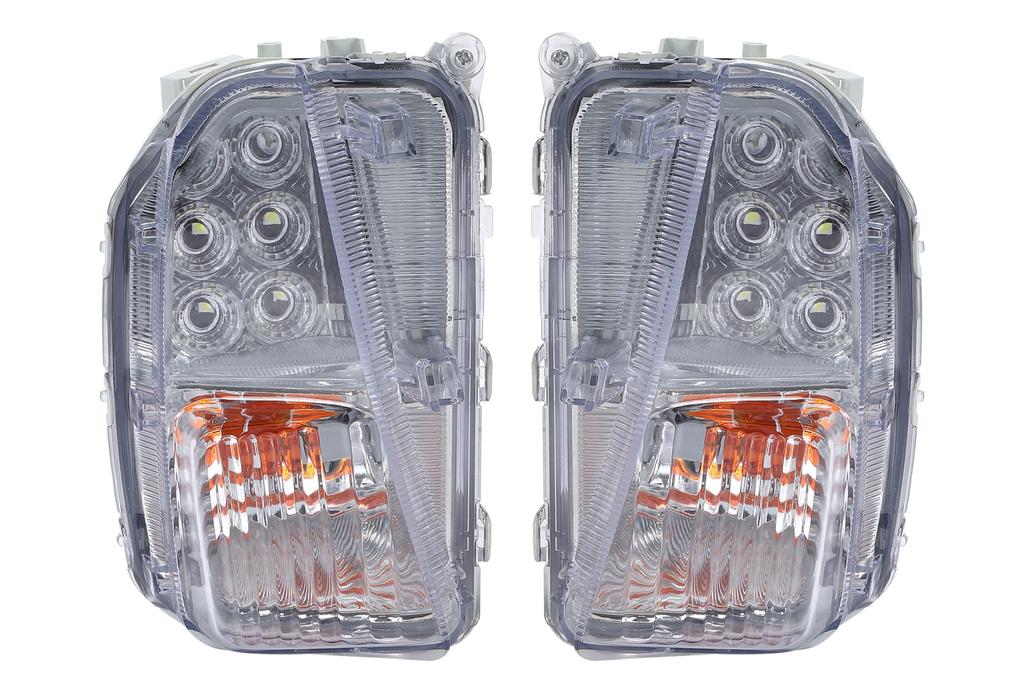 مجموعة مصابيح إشارة انعطاف LED بعدسة شفافة ومصباح تشغيل نهاري من سلسلة تويوتا بريوس 30 يسار ويمين لتويوتا بريوس ZVW30 مواصفات أمريكية متأخرة نوع أصلي