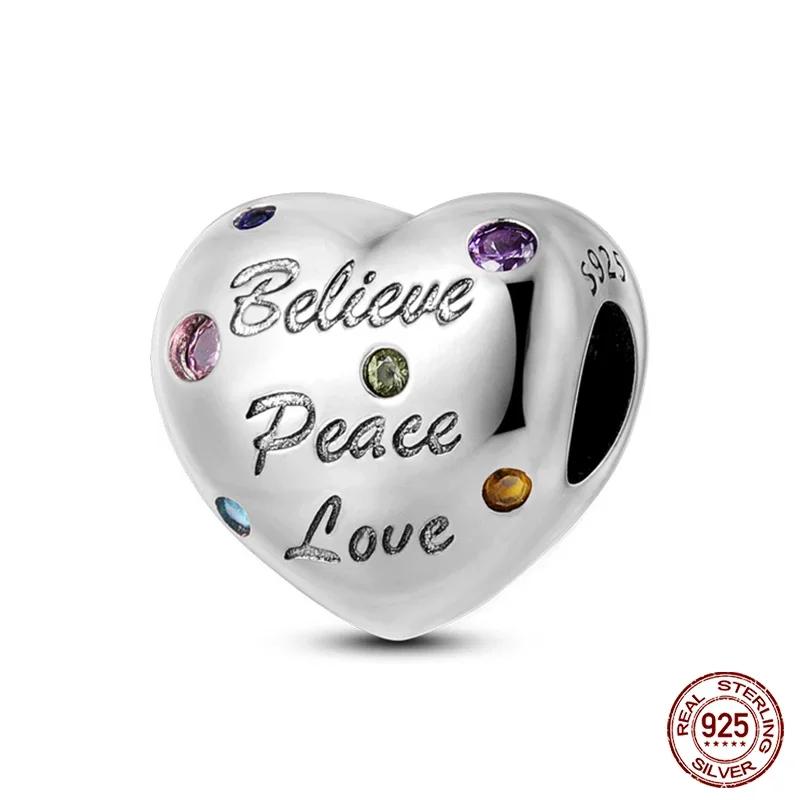 New Copper Romantic Heart Series Charms Beads Fit Original Bracelet Diy Mother'S Day Jewelry Gifts