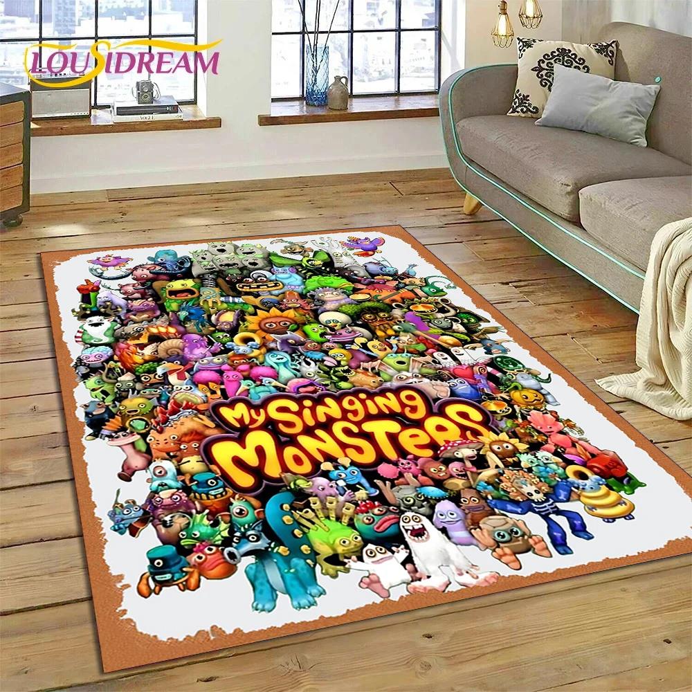 3D Game My Singing Monsters Cartoon Rug Carpet for Living Room Bedroom Home Decor,Floor Mat Non-slip for Sofa  Doormat Gift Kids