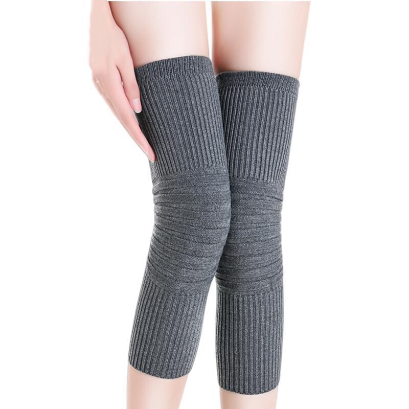 2Pcs Cashmere Knee Pads Men Women Stretchy Knit Knee Warmer Support Brace Compression Sleeves Cold Protective Gear