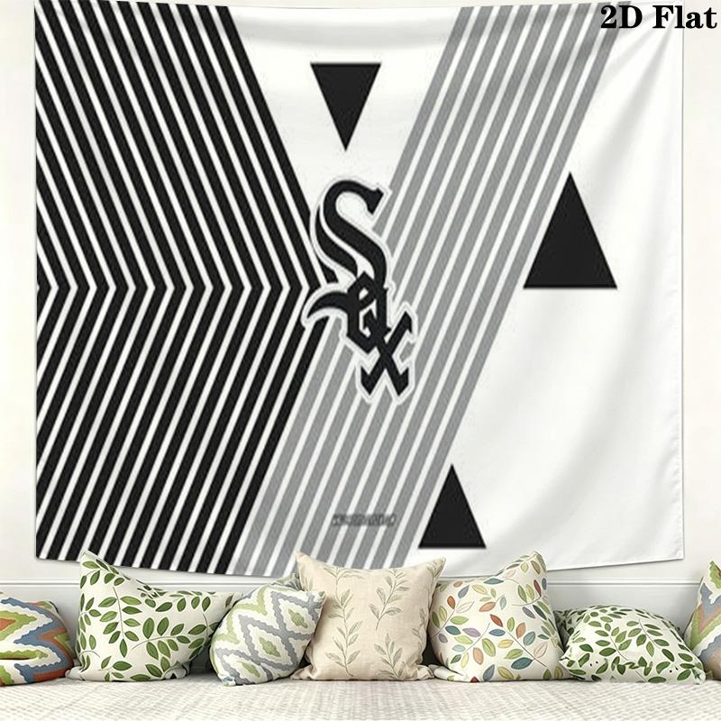 Chicago White Sox Wall Tapestry Aesthetic Wall Hanging Printed Fabric Blanket Decorative Tapestries for Bedroom Living Room Home Decor
