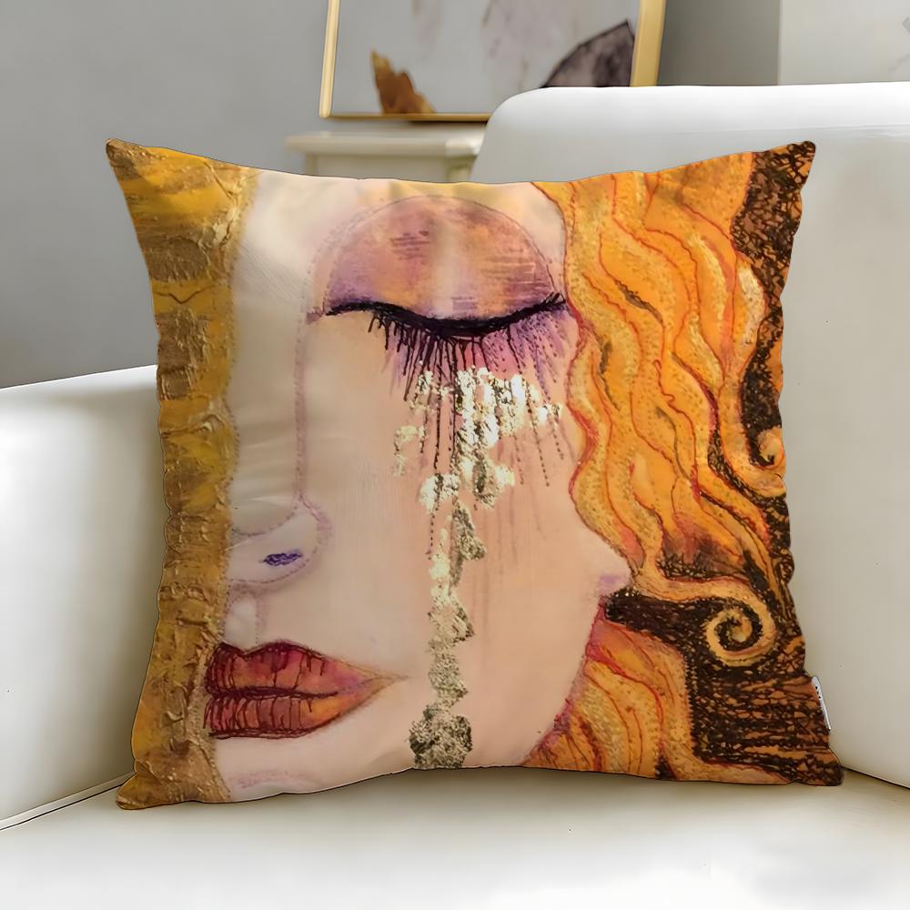 

classic painter Gustav Klimt Cushion Cover Soft & Easy-Wash Pillow Case – Versatile for Couch, Bed, Travel and Office 30cmx30cm