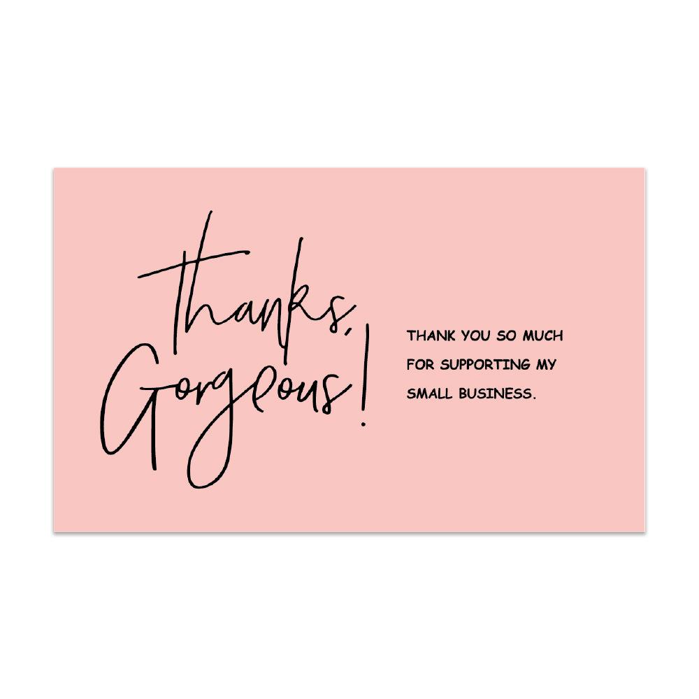 

30/60 шт./упак. Розовая открытка с благодарностью за поддержку, украшение для делового пакета, визитная карточка «Великолепное спасибо», сделанная вручную с любовью 30pcs