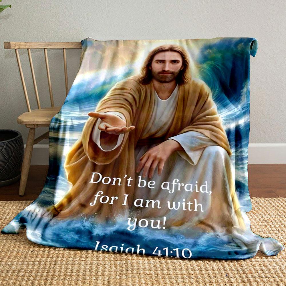 

Christian Themed Blanket Isaiah 41:10 VersePrinted Blanket for Living Room Bed Couch lunch break Blanket for Friend s festival Gift 80cm x 120cm