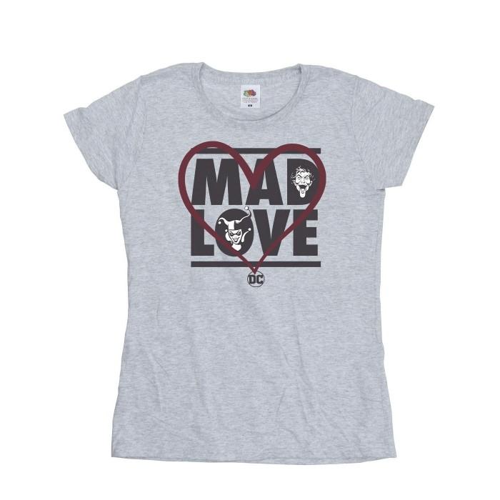 Batman Womens/Ladies Mad Love The Joker & Harley Quinn DC Comics T-Shirt