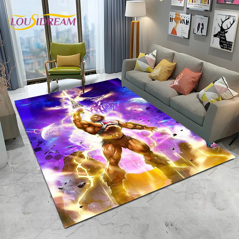 3D Retro Cartoon He Man Masters of Universe Carpet Rug for Home Living Room Bedroom Sofa Doormat Decor,kid Area Rug Non-slip Mat
