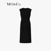 MO&Co. Sleeveless Pleated Waist Slit Dress