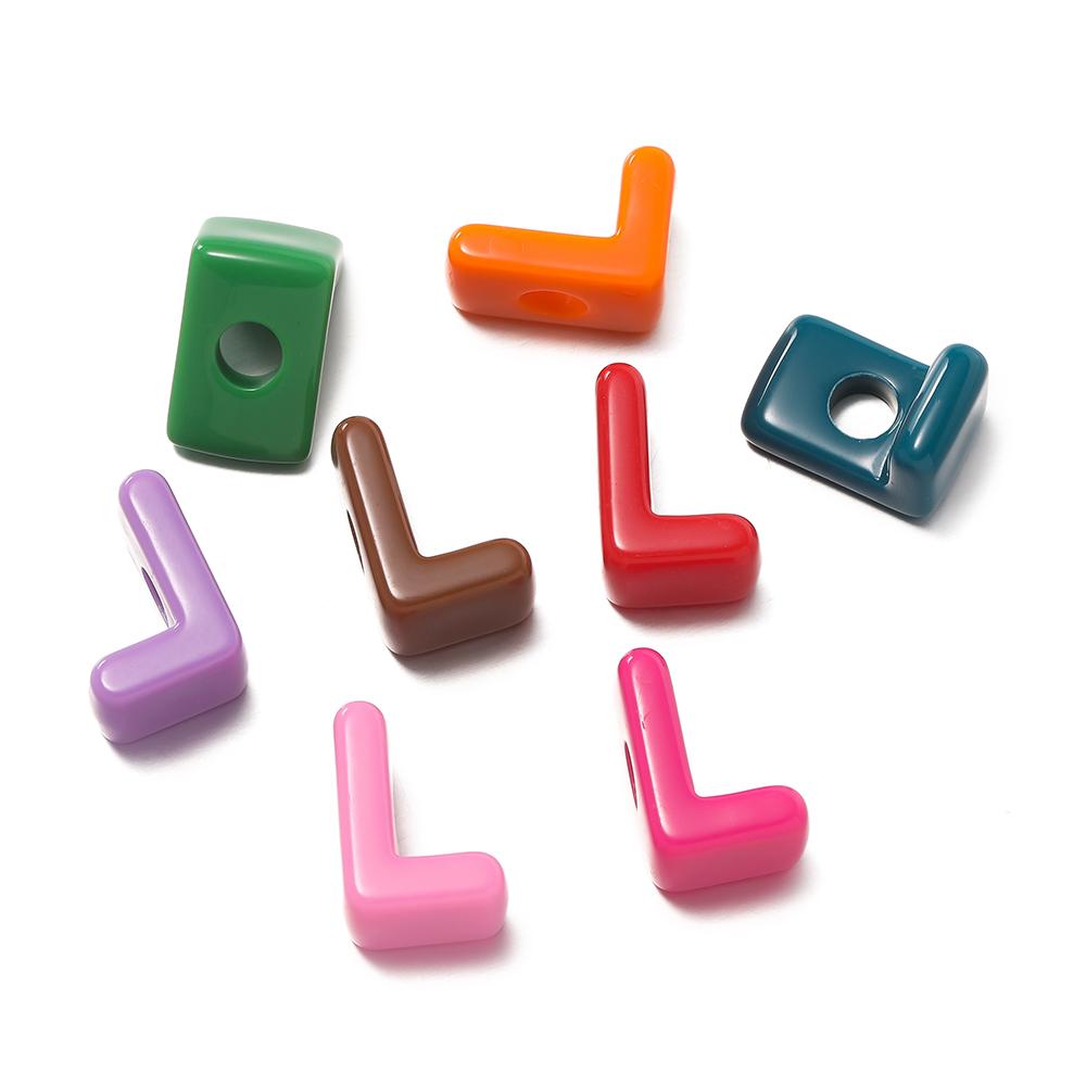 5Pcs A-Z Acrylic Big Hole Letter Beads Mix Colour Loose Spacer Beads for Making Key Chain Bracelet DIY Craft Jewelry Accessories
