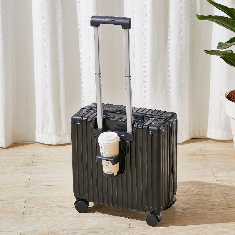 Lishen Carry-on Luggage with Cup Holder and Silent Spinner Wheels