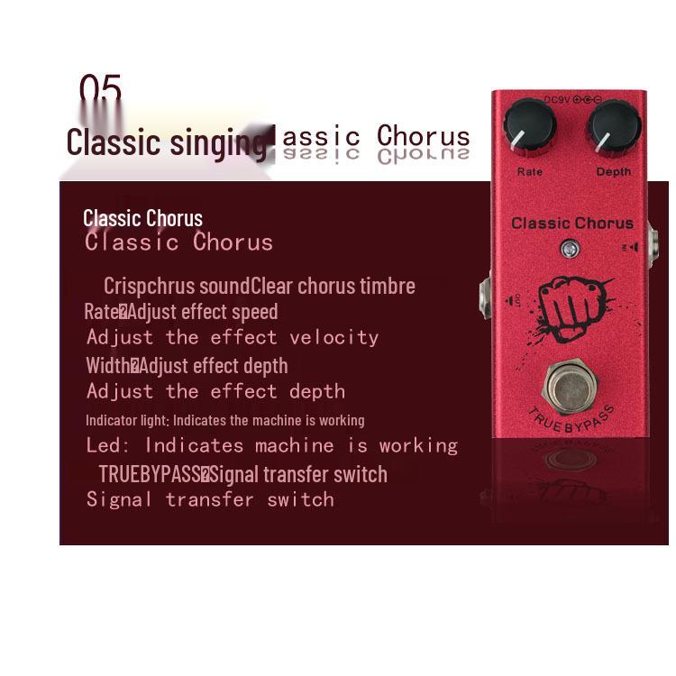 Guitar Effects Pedal: Compact Delay & Distortion with 10 Effects