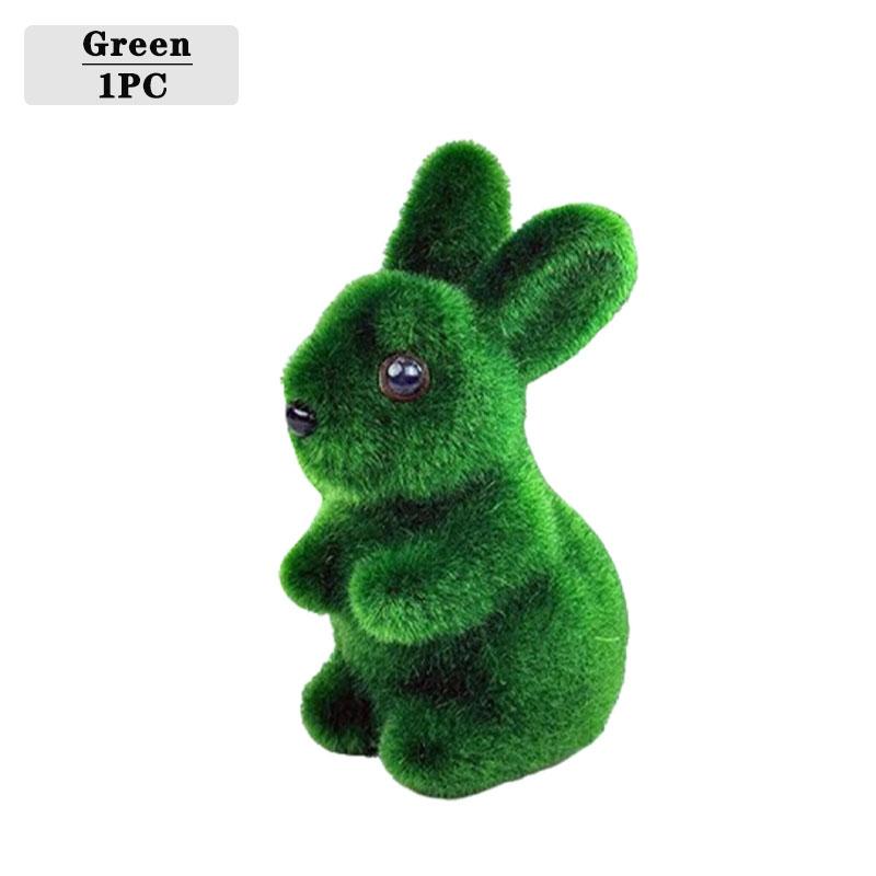 

1-20PCS Flocking Simulation Three-dimensional Moss Rabbit Crafts Ornaments Easter Bunny Gardening Simulation Animal Ornaments