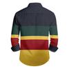 Men's Casual Stylish Striped Printed Shirt - Men's Lapel Buttoned Long-sleeved Shirt