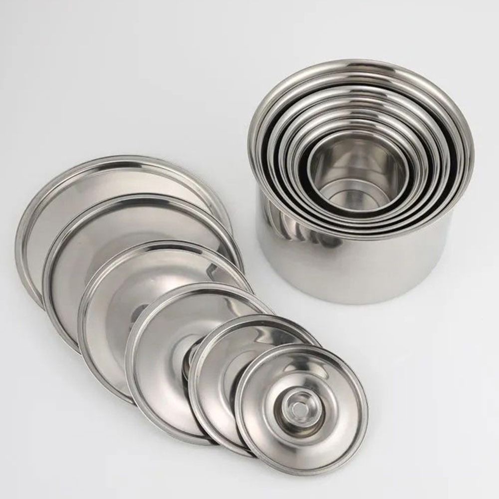 Durable Stainless Steel Pot Lids 12-24cm Reusable Cookware Lid Flavoring Bucket Cover