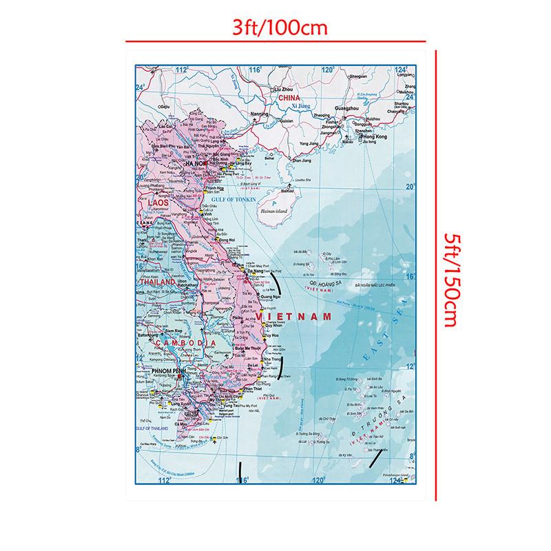 The Vietnam Map Wall Art Poster Decoration Background Home Office Shcool Suppiles